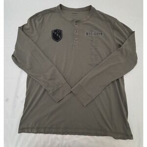 Express Casual Pullover Long Sleeve T-Shirt Mens Size XL Green XPRS Patch